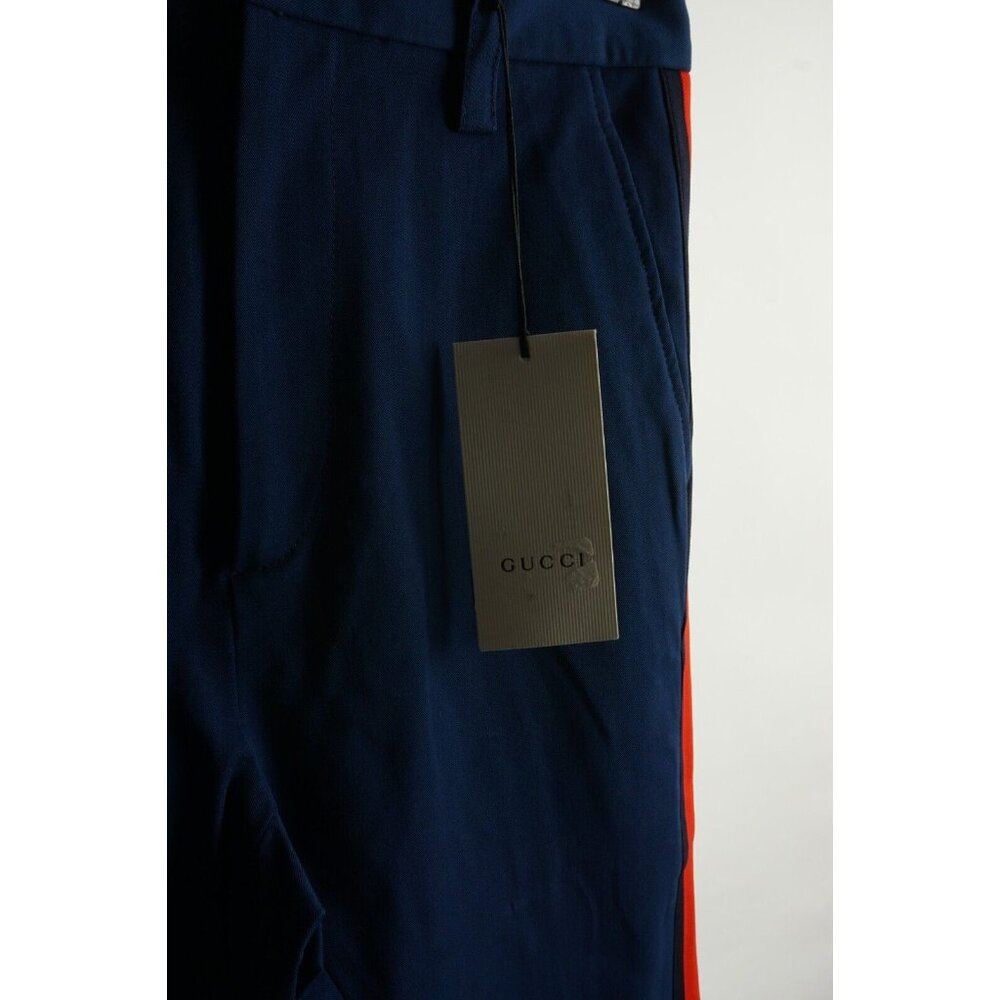New Gucci Men's 46 US 30 x 28" Blue Side Stripe Technical Equestrian Riding Pant - Picture 4 of 16